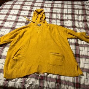Marled Yellow Hooded Sweater